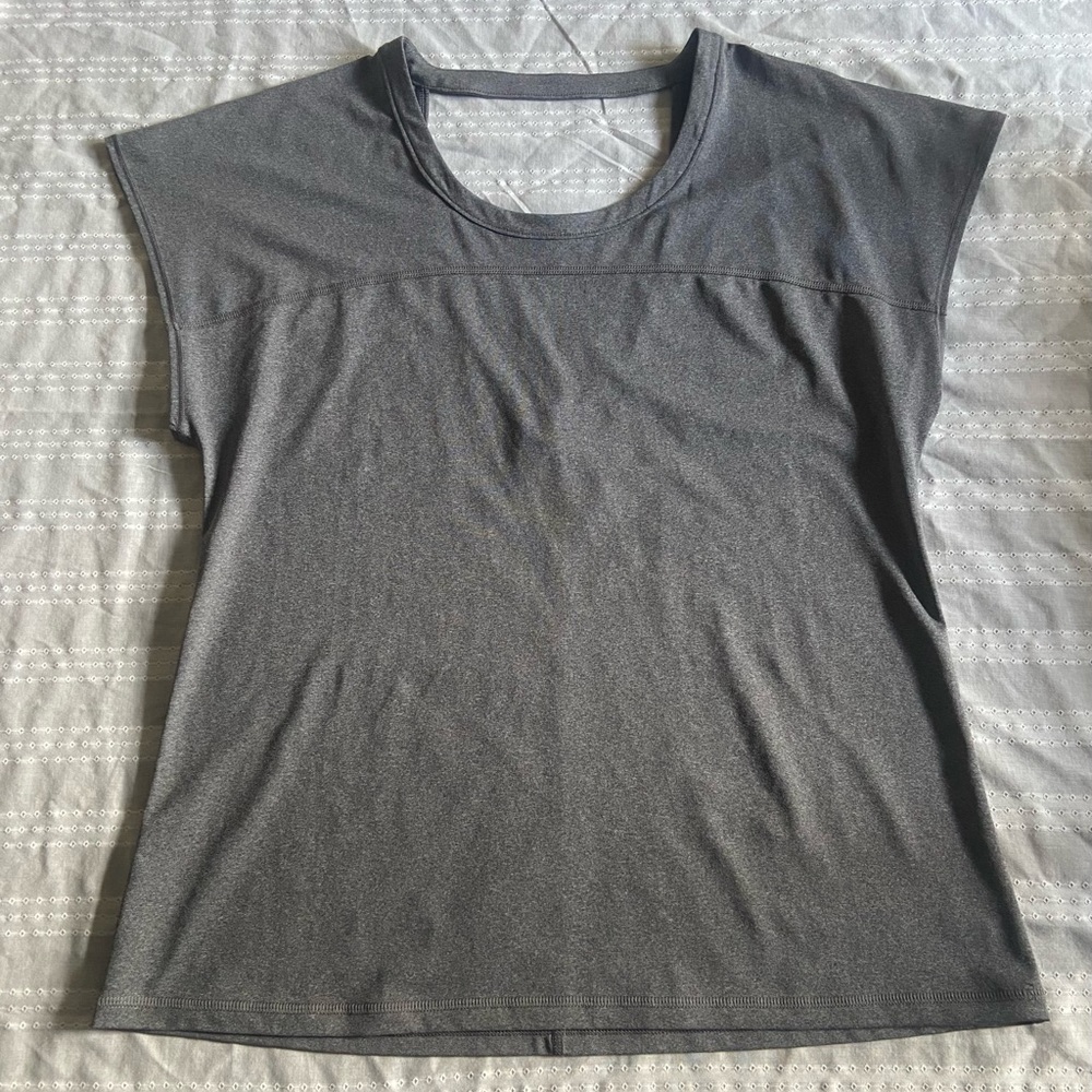Lucy Gray Active Gym Workout Top w/back Cut Out Size Large